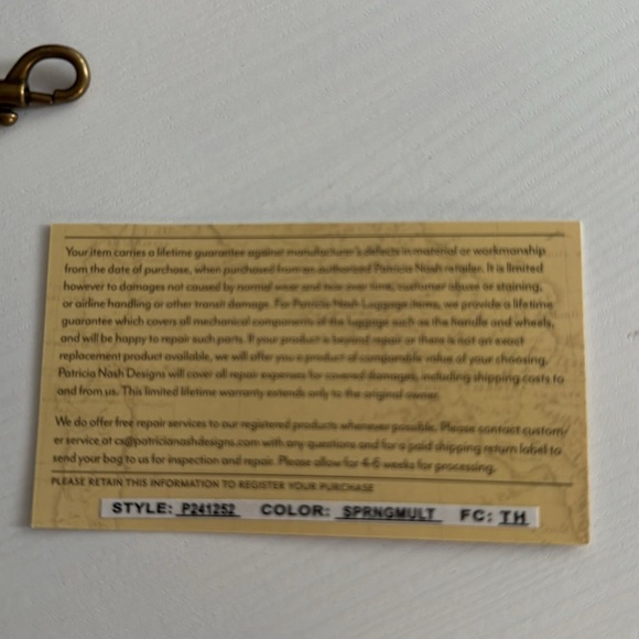 Patricia Nash Kiss Lock Pink Red Green Floral Wristlet NWOT - Picture 9 of 10